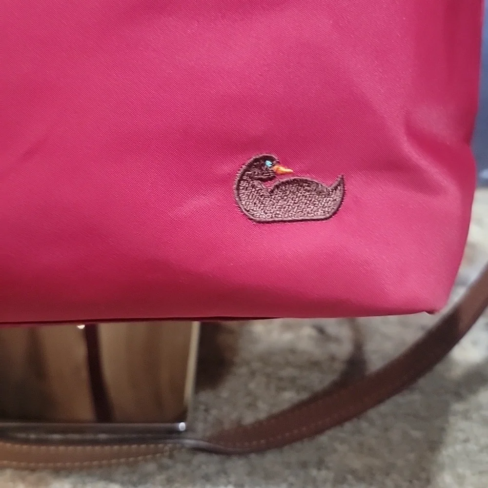 DOONEY & BOURKE RED NYLON SATCHEL TOTE - Picture 3 of 12